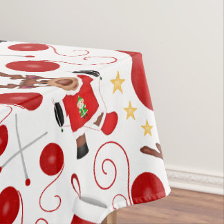 Cute Red Kids Christmas Reindeer Tischdecke