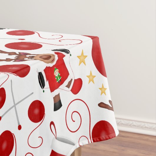 Cute Red Kids Christmas Reindeer Tischdecke (Beispiel)
