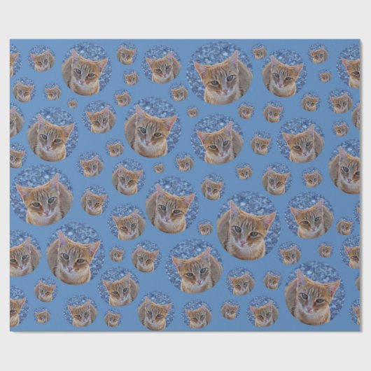 Cute red kitten - cat pattern geschenkpapier (Flach)
