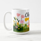 Cute Red Ladybug Girl's Name Wildflowers Kaffeetasse (Links)