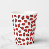 Cute Red Ladybug Pattern  Pappbecher (Links)