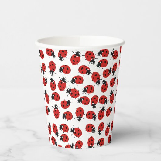 Cute Red Ladybug Pattern Pappbecher (Links)