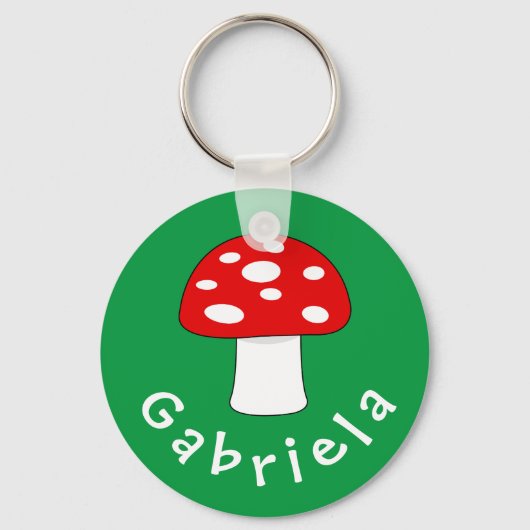 Cute red mushroom keychain with name for kids schlüsselanhänger (Vorderseite)