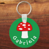 Cute red mushroom keychain with name for kids schlüsselanhänger (Vorderseite)