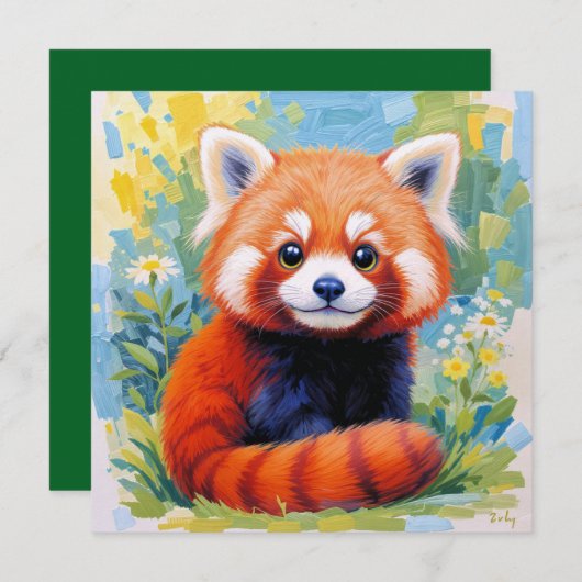 Cute Red Panda card. (Vorne/Hinten)