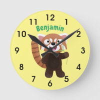 Cute red panda cartoon illustration