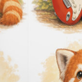 Cute Red Panda Guitar Pattern Wallpaper Kids Tapete (Naht)