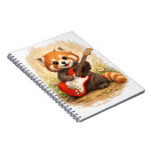 Cute Red Panda Guitar Spiral Notebook Notizblock (Rechte Seite)