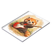 Cute Red Panda Guitar Spiral Notebook Notizblock (Linke Seite)