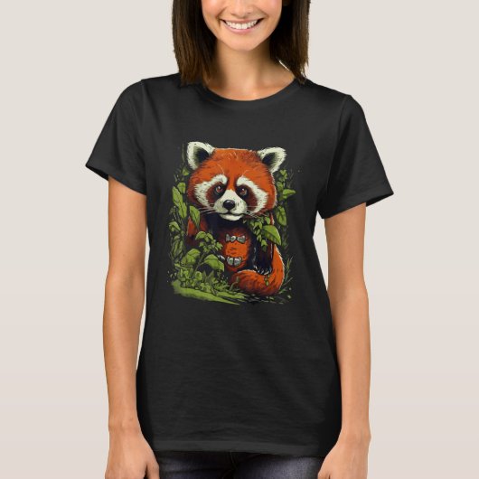 Cute Red Panda Lover Nature Graphic Animal Conserv T-Shirt (Vorderseite)