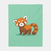 Cute Red Panda on Green Fleecedecke (Vorderseite)