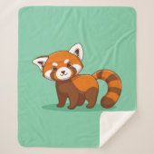 Cute Red Panda on Green Sherpadecke (Vorderseite)
