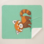 Cute Red Panda on Green Sherpadecke (Vorderseite (Horizontal))