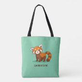 Cute Red Panda on Green Tasche (Rückseite)
