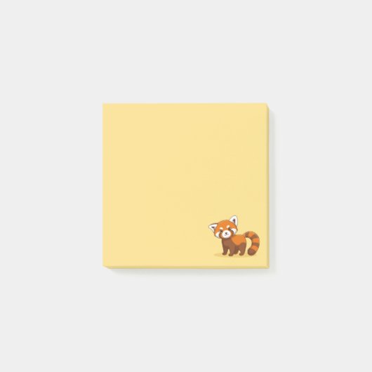 Cute Red Panda on Yellow Post-it Klebezettel (Vorderseite)