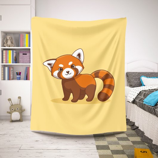 Cute Red Panda on Yellow Sherpadecke