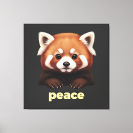Cute Red Panda "Peace" Illustration for Kids & Nur Leinwanddruck