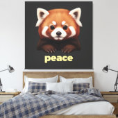 Cute Red Panda "Peace" Illustration for Kids & Nur Leinwanddruck (Insitu (Schlafzimmer))