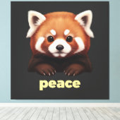 Cute Red Panda "Peace" Illustration for Kids & Nur Leinwanddruck (Insitu (Holzboden))