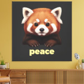 Cute Red Panda "Peace" Illustration for Kids & Nur Leinwanddruck (Insitu (Wohnzimmer))