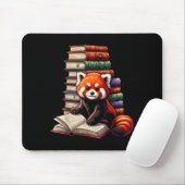 Cute Red Panda Reading Book Animal Bookworm  Mousepad (Mit Mouse)