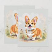 Cute Red Pembroke Welsh Corgi Dog (Vorne/Hinten)