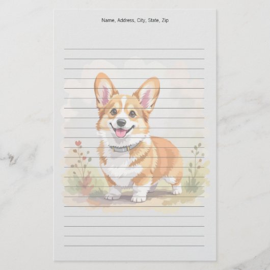 Cute Red Pembroke Welsh Corgi Dog Briefpapier (Vorderseite)