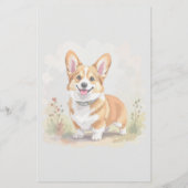 Cute Red Pembroke Welsh Corgi Dog Briefpapier (Rückseite)