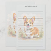 Cute Red Pembroke Welsh Corgi Dog Briefpapier (Vorne/Hinten)