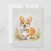 Cute Red Pembroke Welsh Corgi Dog Einladung (Vorderseite)