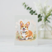 Cute Red Pembroke Welsh Corgi Dog Einladung (Stehend Vorderseite)