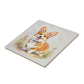 Cute Red Pembroke Welsh Corgi Dog Fliese (Seite)