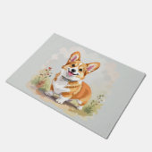 Cute Red Pembroke Welsh Corgi Dog Fußmatte (Schrägansicht)