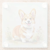 Cute Red Pembroke Welsh Corgi Dog Glasuntersetzer (Rückseite)