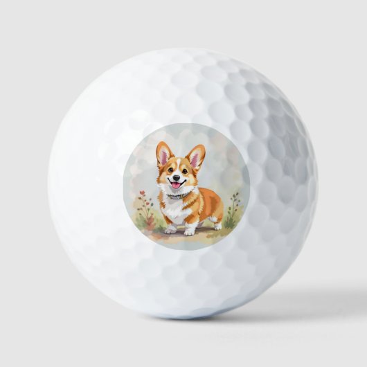 Cute Red Pembroke Welsh Corgi Dog Golfball (Vorderseite)