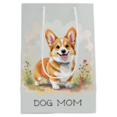 Cute Red Pembroke Welsh Corgi Dog Mittlere Geschenktüte (Rückseite)