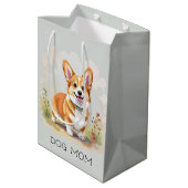 Cute Red Pembroke Welsh Corgi Dog Mittlere Geschenktüte (Rückseite Schrägansicht)