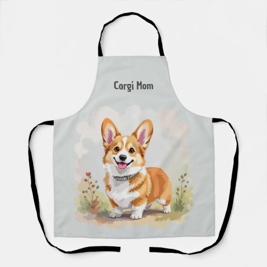 Cute Red Pembroke Welsh Corgi Dog Schürze (Vorderseite)