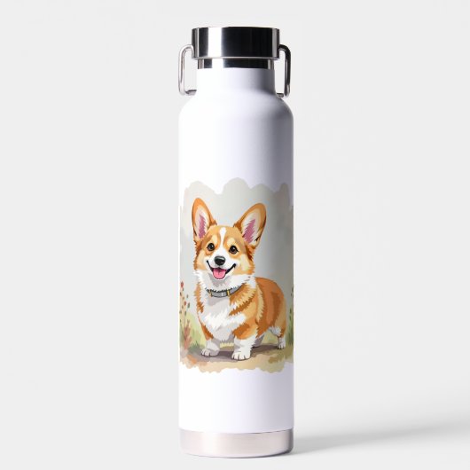 Cute Red Pembroke Welsh Corgi Dog Trinkflasche (Vorne)