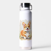 Cute Red Pembroke Welsh Corgi Dog Trinkflasche (Rückseite)