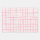 Cute Red & Pink Valentines Hearts Plaid Geschenkpapier Set (Vorderseite 3)