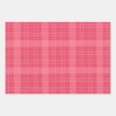 Cute Red & Pink Valentines Hearts Plaid Geschenkpapier Set (Vorderseite 2)