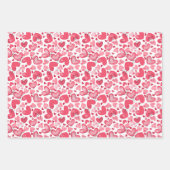Cute Red & Pink Valentines Hearts Plaid Geschenkpapier Set (Vorderseite)