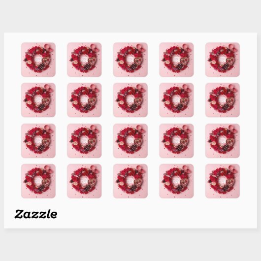 Cute Red Rose Romantic Valentine Sticker Sheet  (Blatt)