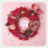 Cute Red Rose Romantic Valentine Sticker Sheet (Vorderseite)