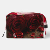 Cute Red Rose Romantic Valentine Zipper Makeup Waschbeutel (Rückseite)