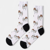 Cute Red Sable Phalène Dog Pattern Dog Lover Socken (Linkes Detail)