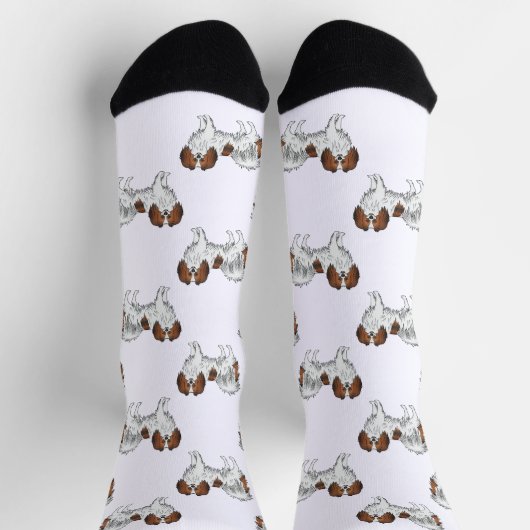 Cute Red Sable Phalène Dog Pattern Dog Lover Socken (Oben)