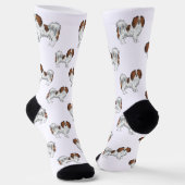Cute Red Sable Phalène Dog Pattern Dog Lover Socken (Gewinkelt)