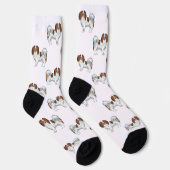 Cute Red Sable Phalène Dog Pattern Dog Lover Socken (Rechts)